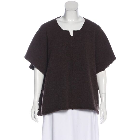 eskandar Sweaters - ESKANDAR Brown Wool Boxy Sweater M